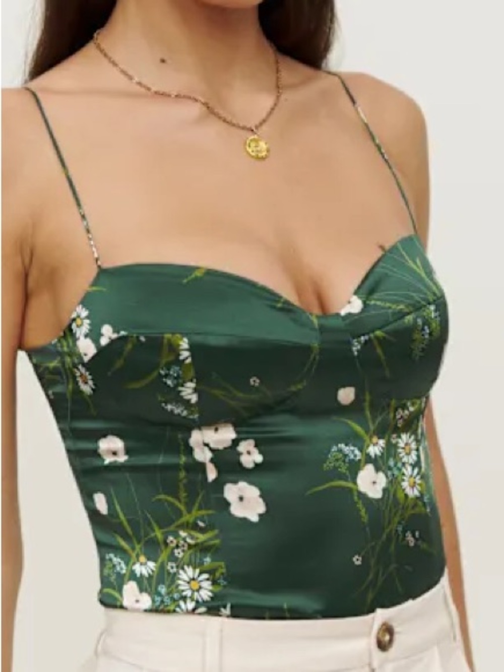 Reformation Tory Floral Silk Top size 2